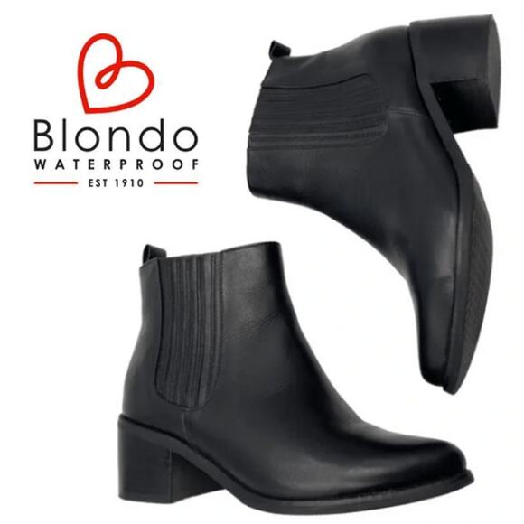Blondo Women's Laureece Waterproof Booties black leather size 6.5 - Picture 1 of 15